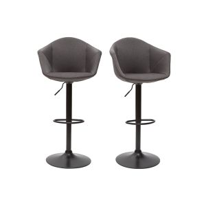 Image de Miliboo Tabourets de bar design réglables gris foncé (lot de 2) TAYA