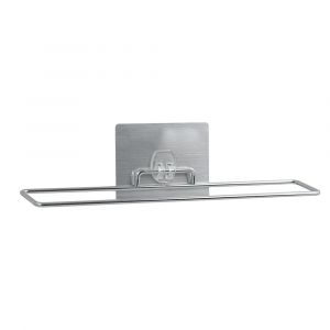 MSV Porte serviettes mural sans per&ccedil;age Inox Chrom&eacute; - Chrom&eacute;