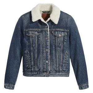 Levi's Pour femme. Veste Sherpa Trucker bleu