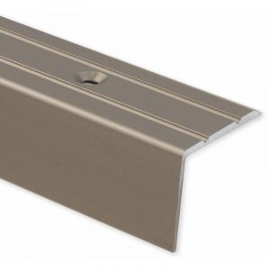 Seuil de nez de marche Aluminium Pré-percé Acier inoxydable mat 24,5 x 20 mm