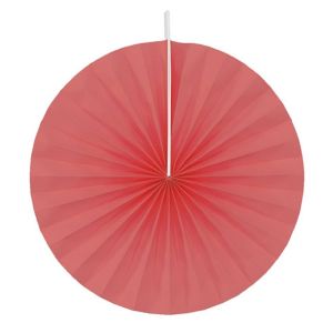 Ruedelafete Lot de 4 éventails papier 20cm, Rouge