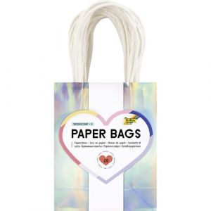 Folia 21279 - Paper Bags IRIDESCENT S, 20 sacs en papier kraft 110 g/m² irisé et chatoyant, env. 12 x 15 x 5,5 cm, pour bricoler, décorer et offrir