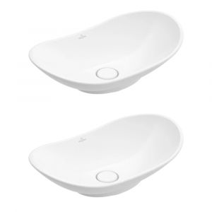 Villeroy & Boch IDEAL STANDARD Lot de deux vasques à poser blanche My Nature 610 x 360 x 150 mm sans trop-plein