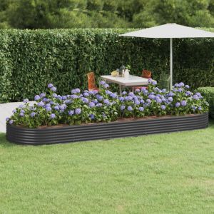 VidaXL Jardini&egrave;re Acier enduit de poudre 450x140x36 cm Anthracite