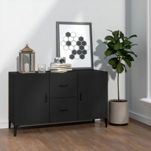 Prolenta Premium - Furniture Limited - Buffet noir 100x36x60 cm bois d'ingénierie