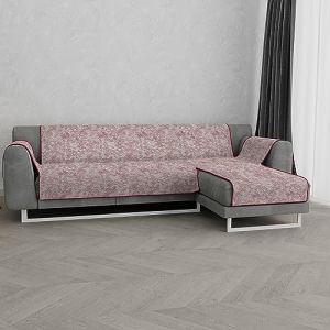 Nap Datex “Glamour” Housse de ca é antidérapante avec chaise-longue droite, Bordeaux, 240cm