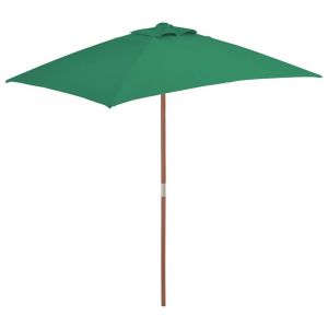 Parasol avec mât en bois 150 x 200 cm vert 02_0008113