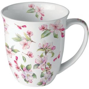Ambiente Mug en porcelaine fine Fleurs de cerisier 0,4 litre