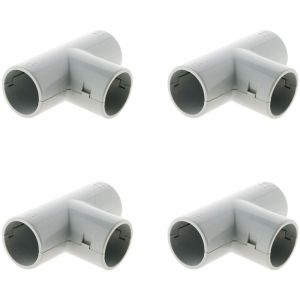 Zenitech Lot de 4 Té dérivation pour tube IRL Ø25mm - Gris