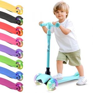 Hurtle Trottinette pour Jeunes Enfants avec Roues LED Illuminantes, Style Tricycle pour Stabilit&eacute;, L&eacute;g&egrave;re, Id&eacute;ale pour Une Utilisation Int&eacute;rieure/Ext&eacute;rieure, Convient aux Enfants de 2 &agrave; 5 Ans