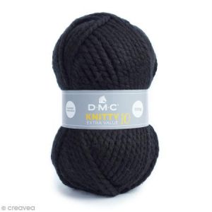 Dmc Laine Knitty 10 - 100 g Laine Acrylique XL Knitty 10, de :Coloris: Noir 965Mati&egrave;re : 100 % acrylique Poids : 100 g Longueur