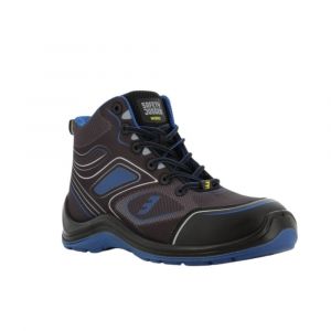 Safety Jogger Baskets de sécurité hautes sans metal FLOW S1P ESD Noir / Bleu 43 - Noir / Bleu