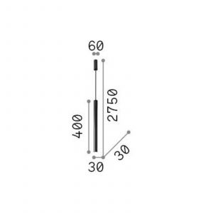 Ideal lux Ultrathin Plafonnier Suspendu led Intégré Slim 40cm Noir Mat 1150Lm 3000K
