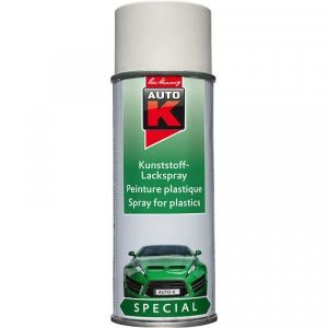 Bombe de peinture automobile - Auto-K - Spécial plastique - Blanc - Sèche rapidement - Adhérence optimale