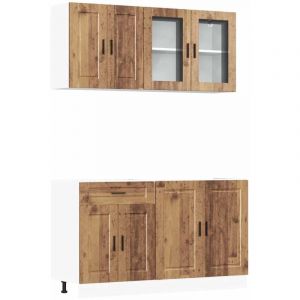 VidaXL Ensemble d'armoires de cuisine 4 pcs Kalmar bois d'ingénierie