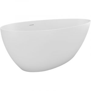 Vente-unique - Baignoire îlot asymétrique - 245 l - 160 x 82 x 58 cm - Blanc mat - Acrylique - apulia