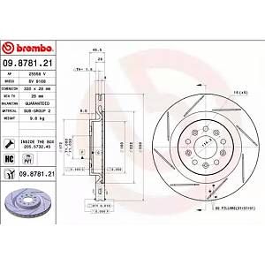 Image de Brembo Disque de frein arrière (06509.8781.21)