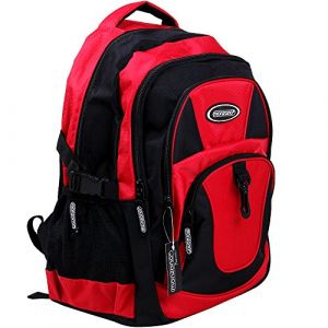 Monzana Sac &agrave; Dos 34L Rouge - Sac &Eacute;cole Sport Randonn&eacute;e Voyage Camping - Cartable