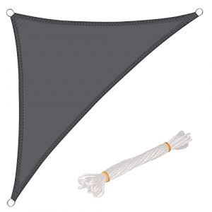WOLTU Voile d&rsquo;ombrage triangulaire en polyester, Protection contre le soleil pour jardin ou camping,2.5x2.5x3.5m Gris