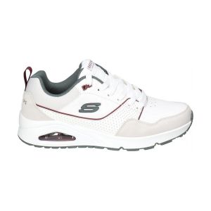 Skechers Homme Uno Baskets, Daim Duraleather Blanc Maille Verte Burg, 44 EU