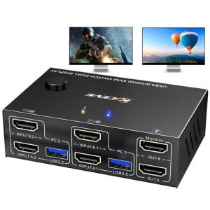 Commutateur KVM HDMI - Camgeet - KC-202ASCA - 4K 60Hz - 2 PC - 2 Moniteurs