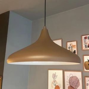 Champion Suspension Industrielle en Métal Brun Peint à la Main – Lustre Vintage E27 Ø35 cm pour Salon, Chambre ou Salle à Manger