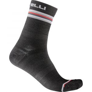 Image de Castelli Women's Go 15 Cycling Sock AW21 - DARK GRAY-WHITE-RED - S/M, DARK GRAY-WHITE-RED