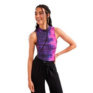 Desigual Body côtelé tiedye dans des tons mauves Multicolore - Taille 42