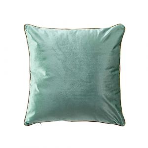 Coussin carr&eacute; velours (45 cm) Noria Bleu p&eacute;trole