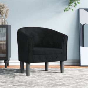 VidaXL Fauteuil Cabriolet Noir Velours