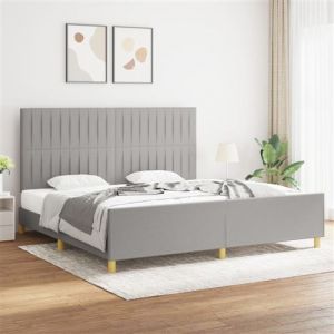 VidaXL Cadre de lit avec tête de lit Gris clair 200x200 cm Tissu
