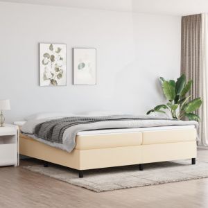 VidaXL Sommier à ressorts de lit Crème 200x200 cm Tissu - Cream