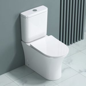 Sogood - wc à poser céramique blanc toilette avec réservoir abattant silencieux avec frein de chute Aix304T - Blanc