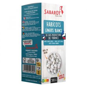 Image de Sabarot Haricots lingots blancs France sachet de 500g
