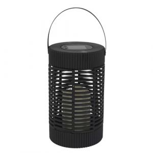 The home deco factory HOME DECO FACTORY, LAO0196, Lanterne Solaire Effet Bougie H23 cm, Luminaire d'Extérieur Écologique et Résistant aux Intempéries, Idéal pour Jardin et Terrasse, Noir
