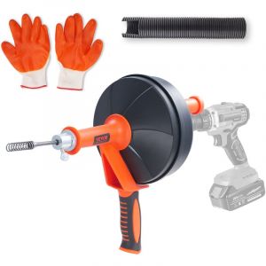 VEVOR D&eacute;boucheur de Tuyaux Alimentation Manuelle Avec Tuyau de Protection Longueur 762cm