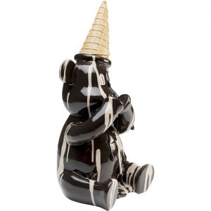 Kare Design Kare Sitting Gelato Bear Figurine d&eacute;corative Noir Hauteur 37 cm Motif Ours D&eacute;coration Art Accessoire de d&eacute;coration Article Cadeau
