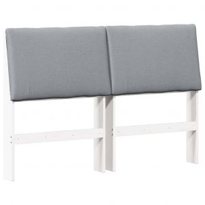 VidaXL T&ecirc;te de lit capitonn&eacute;e Gris clair 160 cm Pin massif