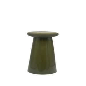 Image de Made by Woood BUTTON - Tabouret en céramique H45xø35cm - Vert mousse