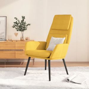 VidaXL Chaise de Relaxation Tissu Jaune Moutarde Jaune