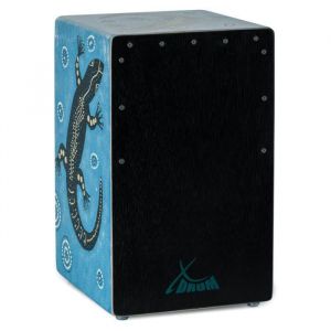 Xdrum Cajon - Cajón bois avec porte basse intégrée - Design séries paint à la main avec motif de Geckos