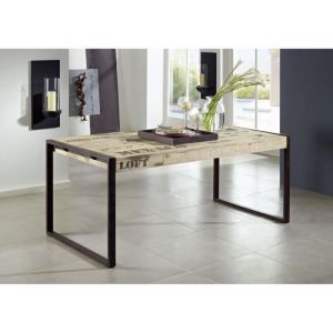Table à manger 180x90 Manguier brut imprimé Bois naturel FACTORY 113