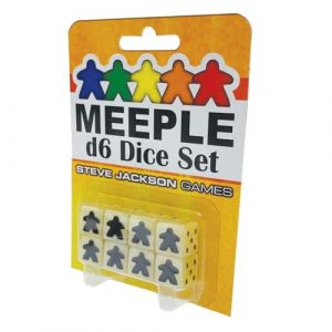 Steve Jackson Games Meeple D6 Dice Set White | Custom Dice, Perfect for Use with, DND, RPGs, Tabletop Games, and Role-Playing Adventures