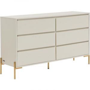 Pascal Morabito Commode 6 tiroirs - mdf et métal - Beige et doré - korasa de