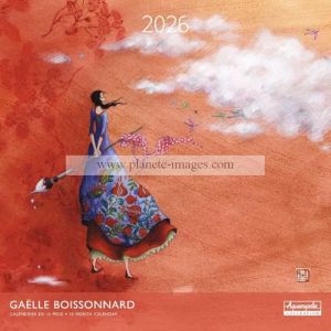 Aquarupella Calendrier 2026 Gaëlle Boissonnard (16 Mois) - Femme Vie Liberté - 30x30 cm (Gd Mod) - 24197 - Expédition signature