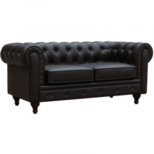 Image de Habitat et Jardin Canapé fixe Chesterfield 'Aliza' - 157 x 82 x 70 cm - 2 places - Marron