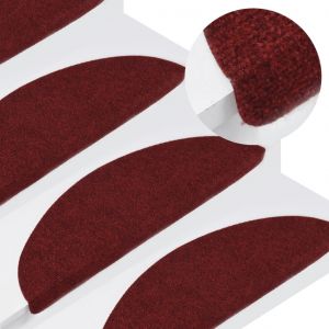 VidaXL 15x Tapis d'Escalier Autocollants 56x20 cm Rouge - Rouge