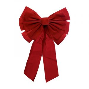 Nœud Déco Velours "Soir de Noël" 60cm Rouge rix