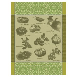 Le Jacquard Français Torchon Tomates 100% coton Vert - Couleur Vert - Taille 60 x 80 cm