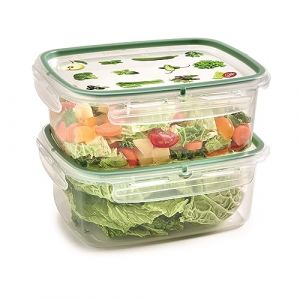 Snips Lock, Boîte de conservation Rectangulaire, Boite Rangement Frigo 1,80 Lt, 2 pcs, 4 Fermetures de sécurité, 23,5 x 18,5 x 13 cm, Made in Italy, 0% BPA e phthalate free